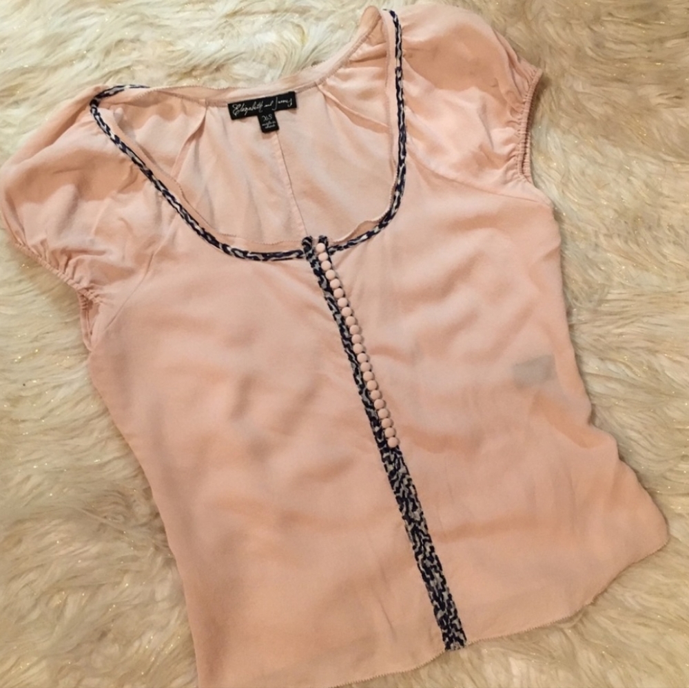 Elizabeth and James Boho Silk Pink Shirt